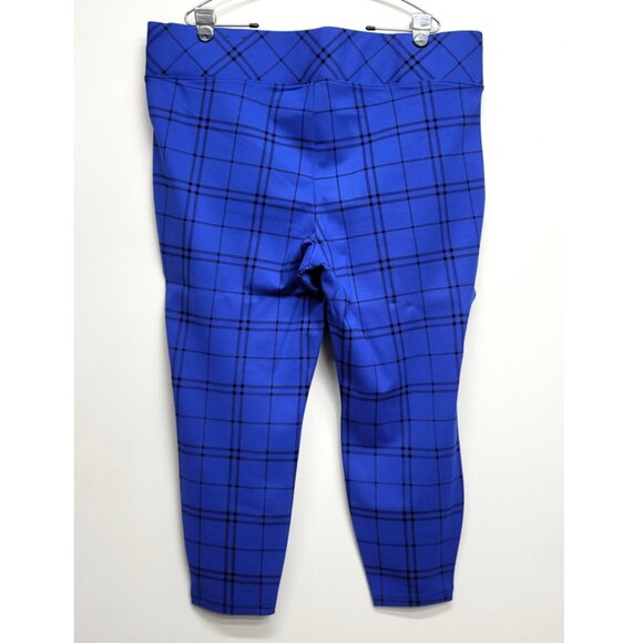 NWT Torrid 3 Plaid Blue Studio Pixie Luxe Ponte Skinny Pant 3X 22 24 - Picture 7 of 12